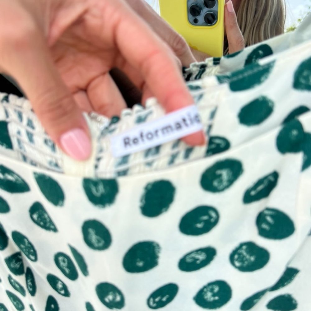 Reformation Hilda long-sleeve midi dress in Tapioca - Picture 12 of 13